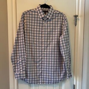 Banana Republic Checkered Blue and White Shirt
